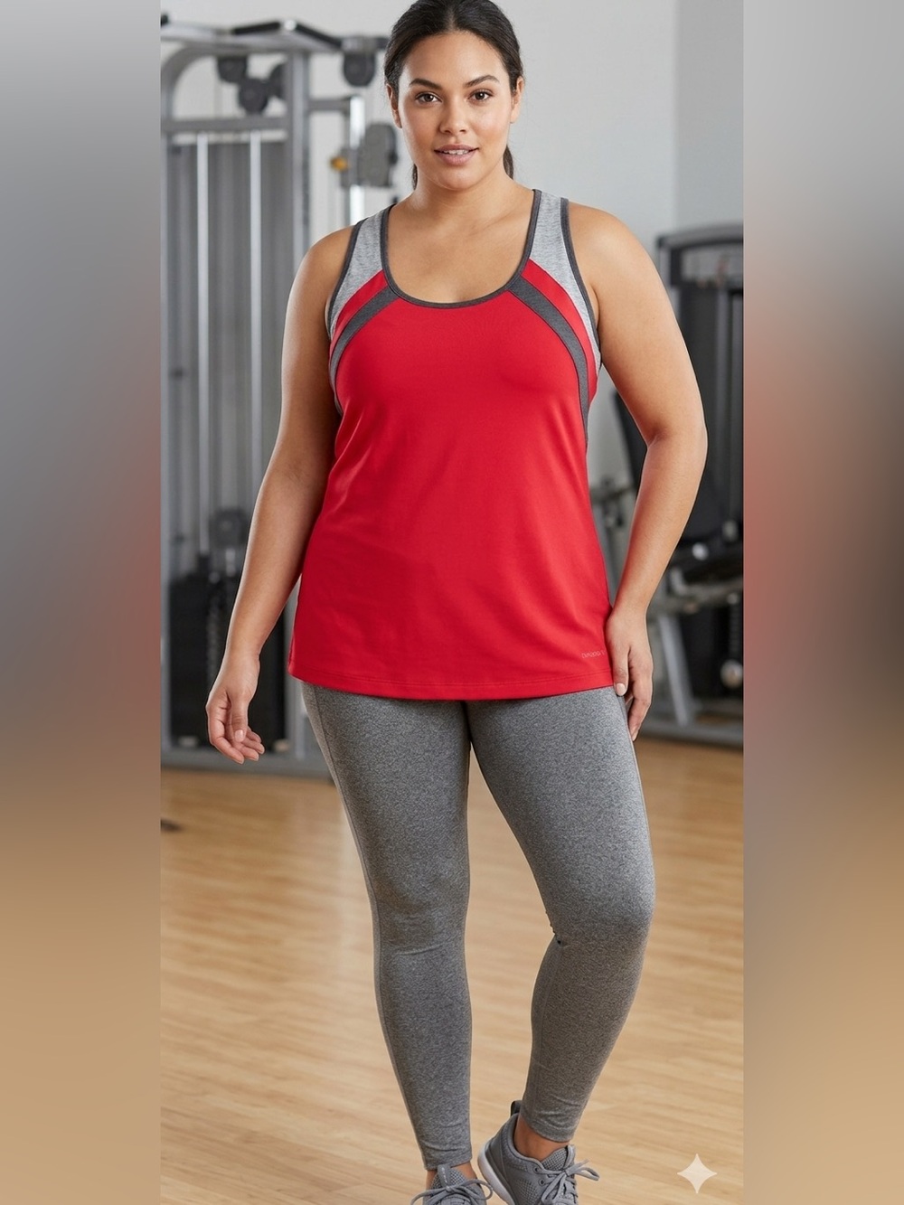 ▪️Danskin Tank Activewear for Women Size: XXL Color:Red Gray Like New condition